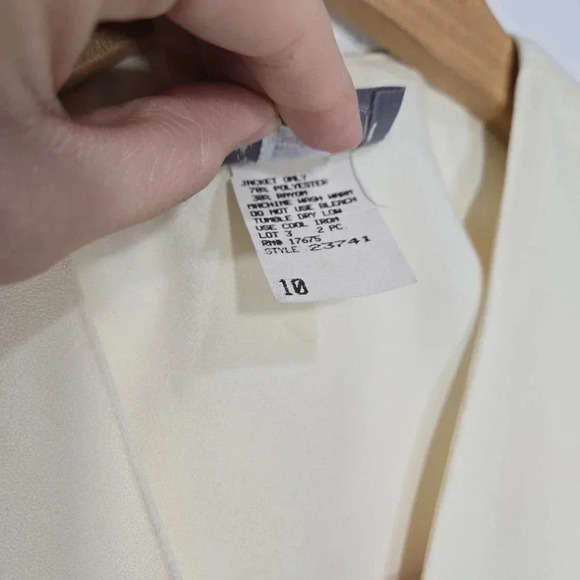 Vintage Alison J. 10 NWT Floral Cream Button Blazer Jacket 80s 90s - Picture 5 of 14